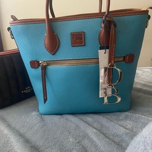 Dooney & Bourke Pebble Grain Handle Tote (Sky Blue) New with Tags